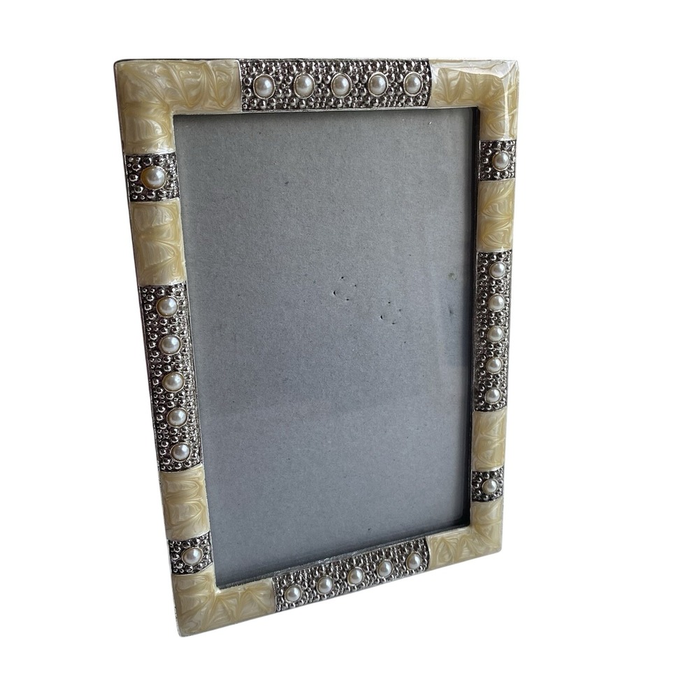 Wedding Collection Epoxy Faux Pearl Picture‎ Frame Gold Ornate Photo 4x6